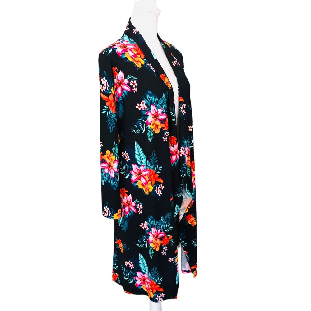 NWT MINETTE Black Floral Duster S/M